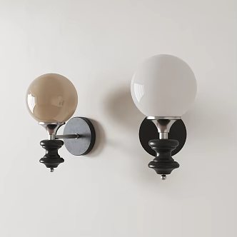 Nordic Middle Spherical Wall Lamp 3d model