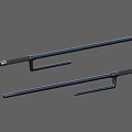 Crowbar Weapon Design With Black Long Rod Brown Handle And Metal Tip