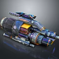 Colorful Futuristic Mechanical Device With Intricate Gears And Metal Components