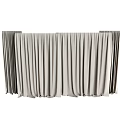 Gray Multiple Panel Soft Fabric Curtains With Elegant Drape For Modern Interior Design 3d model