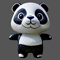 Adorable Black And White Panda Plush Doll With Big Eyes And Soft Stuffed Body