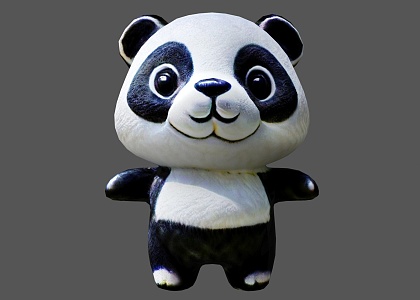 Panda Doll Toy Muppet Doll Panda Doll Bear Muppet Plush Toy Panda Pillow Animal Doll Toy 3d model