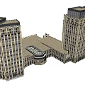 Hotel Building Design Featuring Two Tall Towers With Connecting Glass Roof Structure