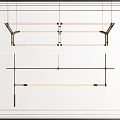 Dual View Linear Chandelier Design with Metal Components and Modern Minimalist Structure