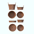 Handwoven Wicker Baskets And Trays Essential Household Items For Storage And Decor