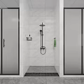 Modern SPA Sauna Shower Room With Glass Doors White Marble Walls And Green Towel