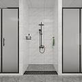 Modern shower public bathroom 3d model