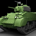 Green Military Tank With Turret Cannon Heavy Tracks And Detailed Exterior Design