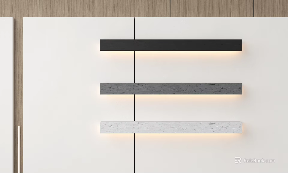 Sleek Modern Linear Wall Sconces With Three Color Options For Home Interior Lighting 3d model 