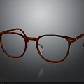 Tortoise Shell Square Frame Glasses With Clear Lenses On Dark Background 3d model