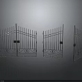 Hardware Tools Decorative Metal Gates Three Styles With Vertical Bars And Reflective Surface 3d model