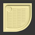 Square Light Yellow Shower Tray With Flower Pattern And Drainage Channels 3d model