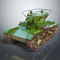 Old Military Green Tank Featuring Number 191 Turret And Tracks