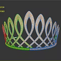 Silver Decorative Crown With Elegant Openwork Design And Shiny Accents 3d model