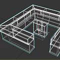 Wooden Glass Showcase Shelves with Polygon Structure and Central Display Counter for Retail Products