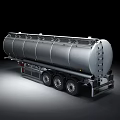 Silver Fuel Tanker Truck For Liquid Transportation With Multiple Wheels 3d model