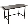 Modern Home Office Desk With Wooden Top And Black Metal Frame Design