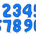 Blue Number Balloons Wall Decor With Numbers One To Zero For Party Celebrations