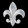 Golden Fleur De Lis Decorative Metallic Design With Ornate Details On Black Background