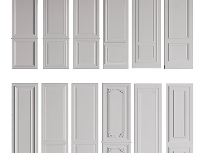 Variety Of Wainscoting Styles For Interior 3d model