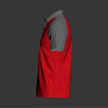 Red And Gray Short Sleeve Polo Shirt With Collar And Buttons