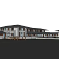 Modern Club Building Architecture 3d model