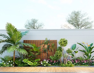 Courtyard landscape sketch garden landscape plant landscaping plant pile plant combination 3d model