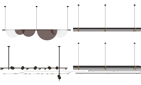 modern chandelier long chandelier 3d model