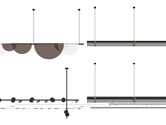 modern chandelier long chandelier 3d model