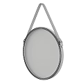 Round Hanging Mirror With Black Frame For Modern Home Decor