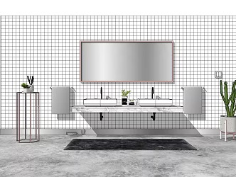 Modern sink bathroom combination 3d model
