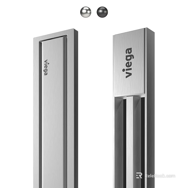 Viega Silver Stainless Steel Washing Essentials For Daily Bathroom Use 3d model 