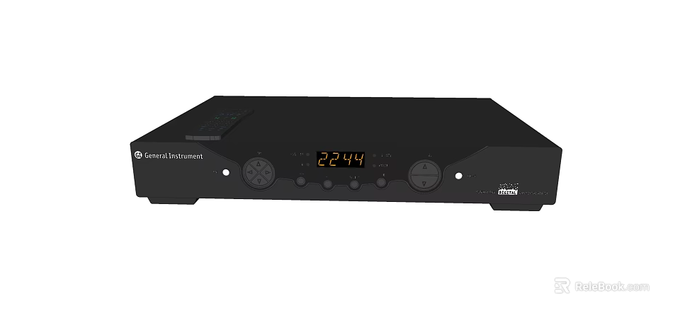 Black AudioControl TV Accessory With Digital Time Display Knobs And Buttons 3d model 