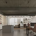 Modern Office Interior With Display Shelves Color Swatches And Sample Boards