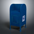 Blue Mailbox With USPS Logo Metal Construction Standing Design Front Opening Slot And Stable Base