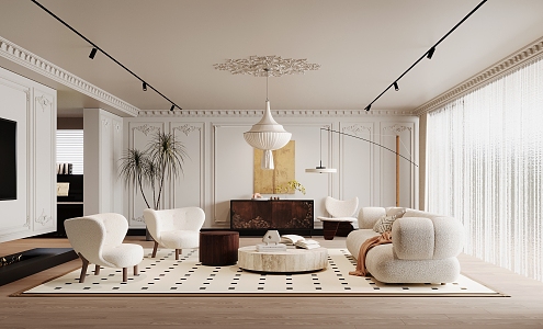 French Living Room 3d model