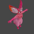 Pink Game and Movie Character With Large Ears And Outstretched Arms