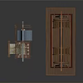 Traditional Ancient Wooden Textile Equipment With Scrolls Fabric And Frames