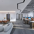 Modern public office area 3d model