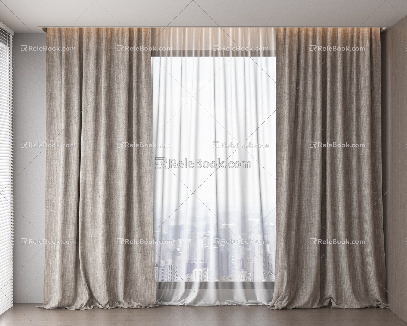 Curtain Window Screen 3d model