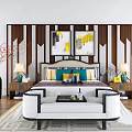 Background double bed 3d model