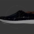 Dark Blue Leather Casual Shoes With White Sole And Stylish Comfortable Design
