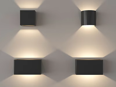 Modern Black Wall Lamps With Soft Lighting And Symmetric Design 3d model