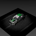 White And Green BMW Race Car With Sponsor Logos On Track