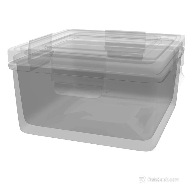 Transparent Plastic Dinnerware Set With Sealed Lids For Food Storage And Kitchen Organization 3d model 