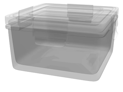 Transparent Plastic Dinnerware Set With Sealed Lids For Food Storage And Kitchen Organization 3d model