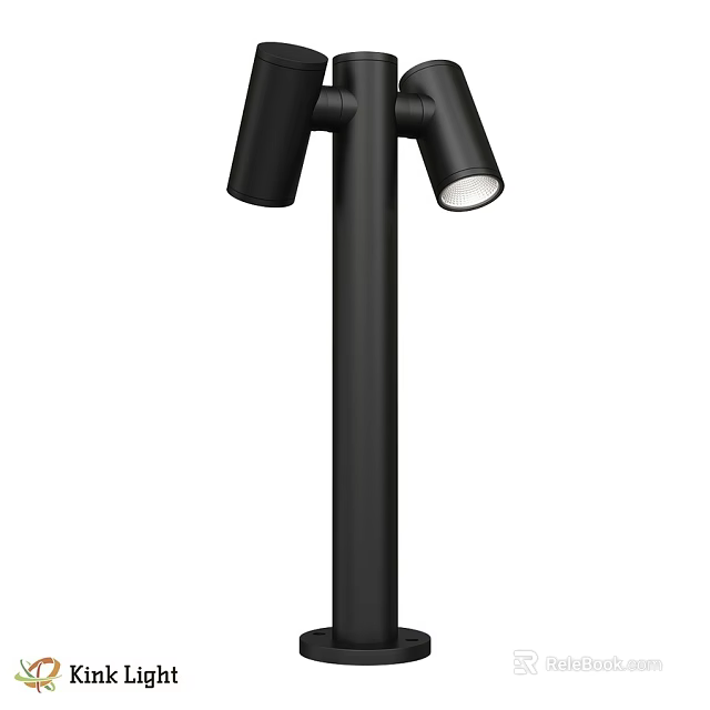 Modern Black Outdoor Light with Multiple Lamp Heads for Garden Path Lighting 3d model 