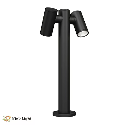 Modern Black Outdoor Light with Multiple Lamp Heads for Garden Path Lighting 3d model