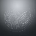 Abstract Heart Shaped Design With Two Symmetrical White Spiral Lines On Gray Gradient Background 3d model