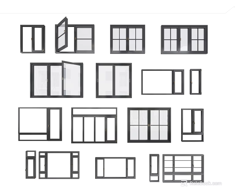 Casement Windows Showcasing Various Design Styles For Home And Building Architecture 3d model